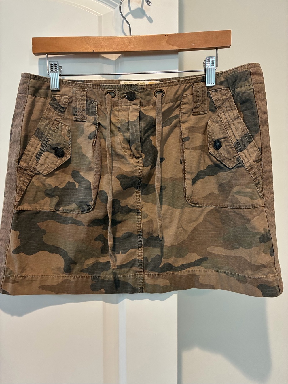 J. Crew Olive Camo Utility Mini Skirt